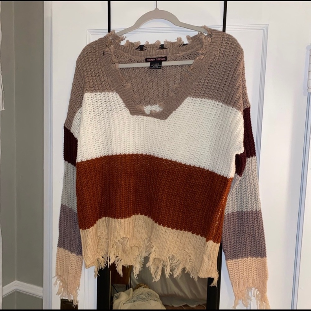 Trendy Threads Distressed Sweater